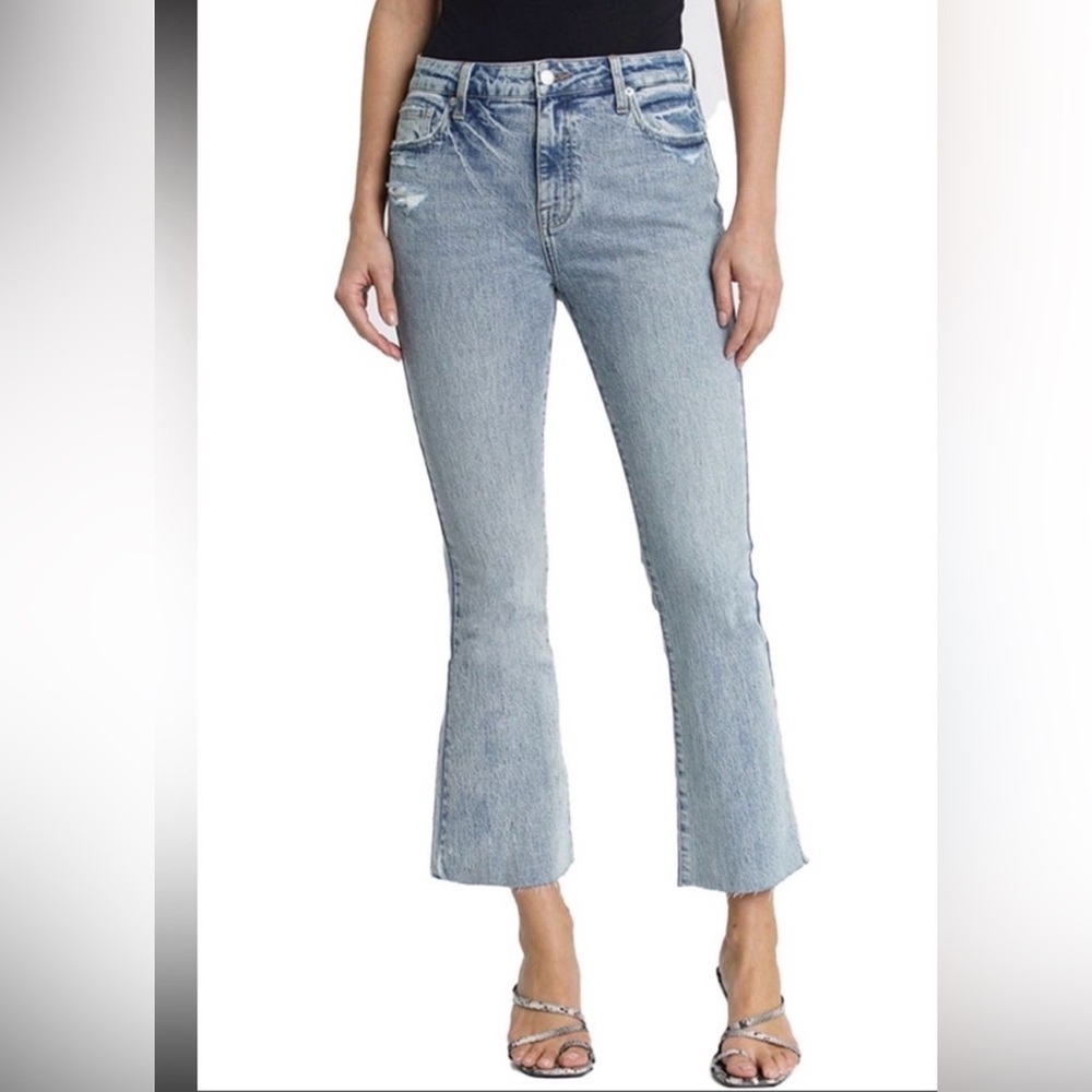 Pistola Lennon High Rise Crop Boot Jeans Hilo Vintage Raw Hem Size 30